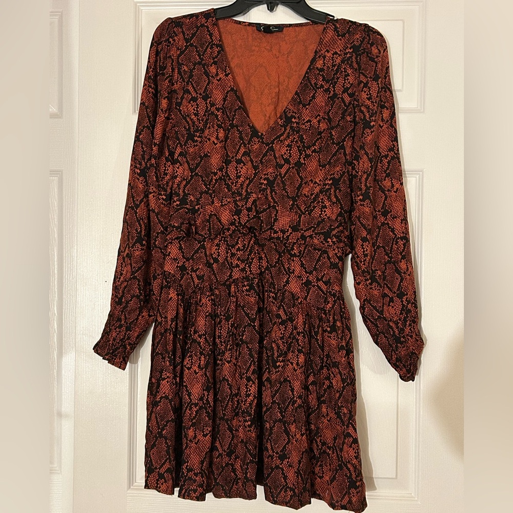 Jessica Simpson Red and Black Snake Print Dress